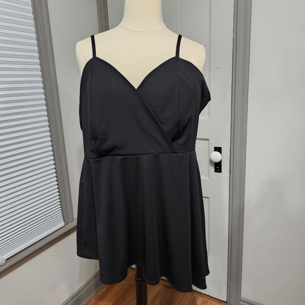 Torrid Knit Surplice Asymmetrical Peplum Cami - Picture 2 of 6